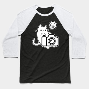 Cat Photographer Smile Please Baseball T-Shirt